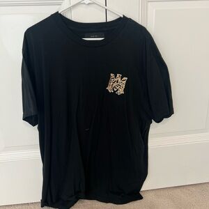 AMIRI Black Tee with Gold Logo